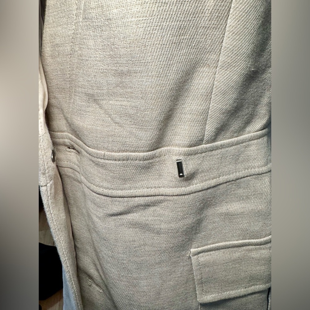 BCBG MaxAzria Khaki Wrap Mini Dress XXS | Neutral Spring Work Dress - Picture 5 of 7